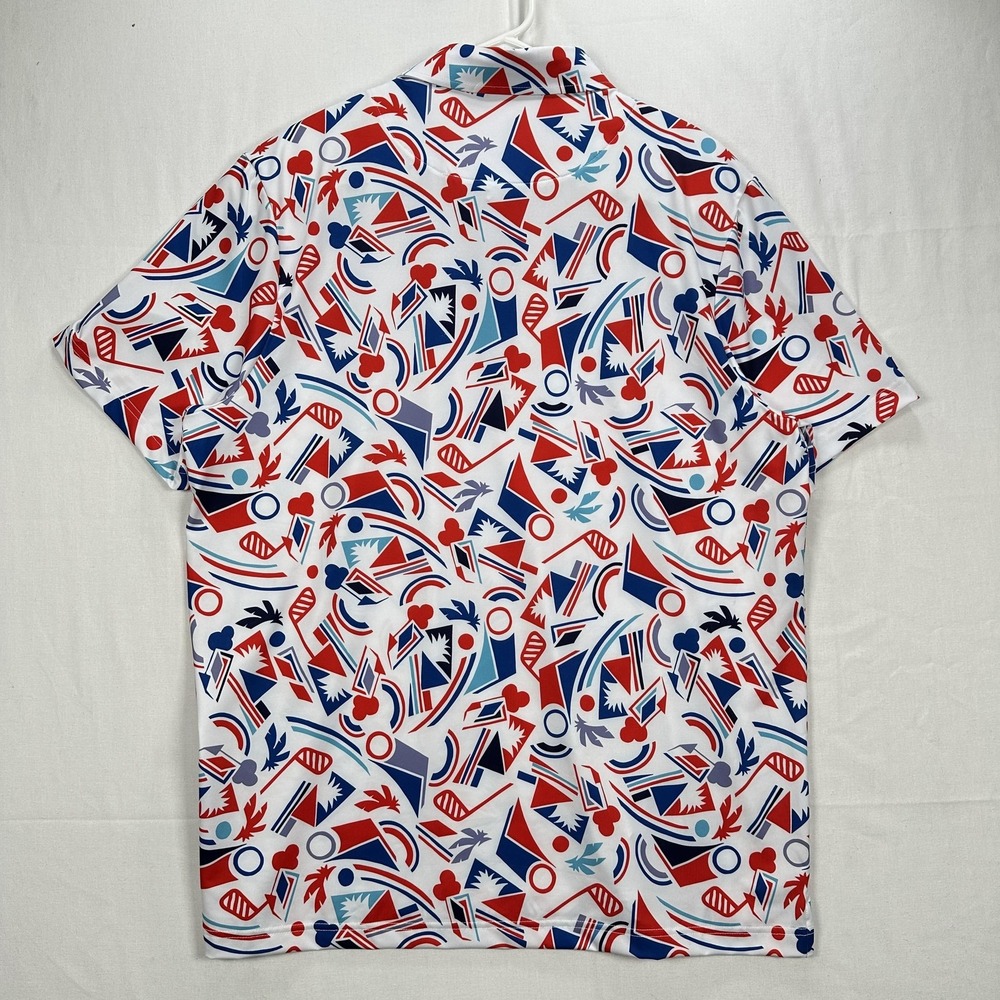 Good Good Proud‎ & True Polo Shirt Mens XL Multicolor Golf Graphic Stretch NWT - Picture 3 of 10